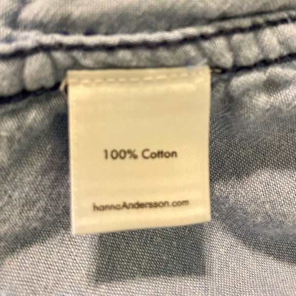 Hanna Andersson 75cm 12-18mo Blue Checkered Collared Button-Up Shirt - Picture 6 of 6